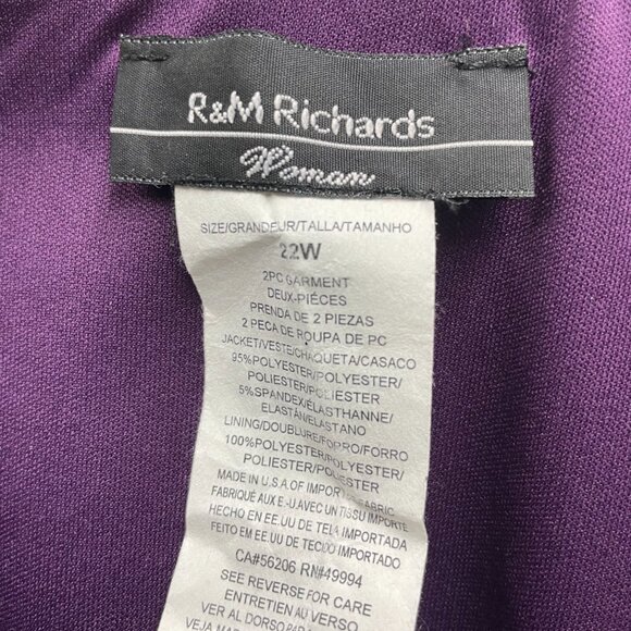 R & M Richards pants suit plum size 22 - Picture 7 of 9
